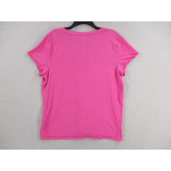 J.Crew Slub Cotton Tee Pink V-Neck T-Shirt XXL - Picture 6 of 7